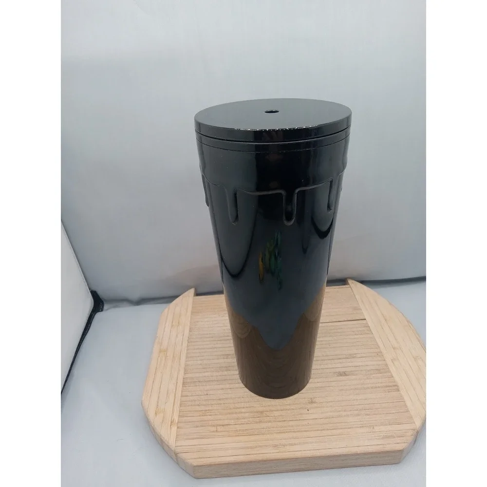 Starbucks Black Drip Tumbler‎ Slime Halloween 2024 24 Oz No Straw